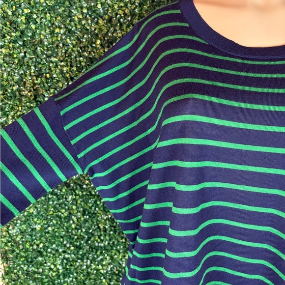 J Crew Striped Drop-Shoulder Pullover 100% Merino Wool Size S - Picture 8 of 12